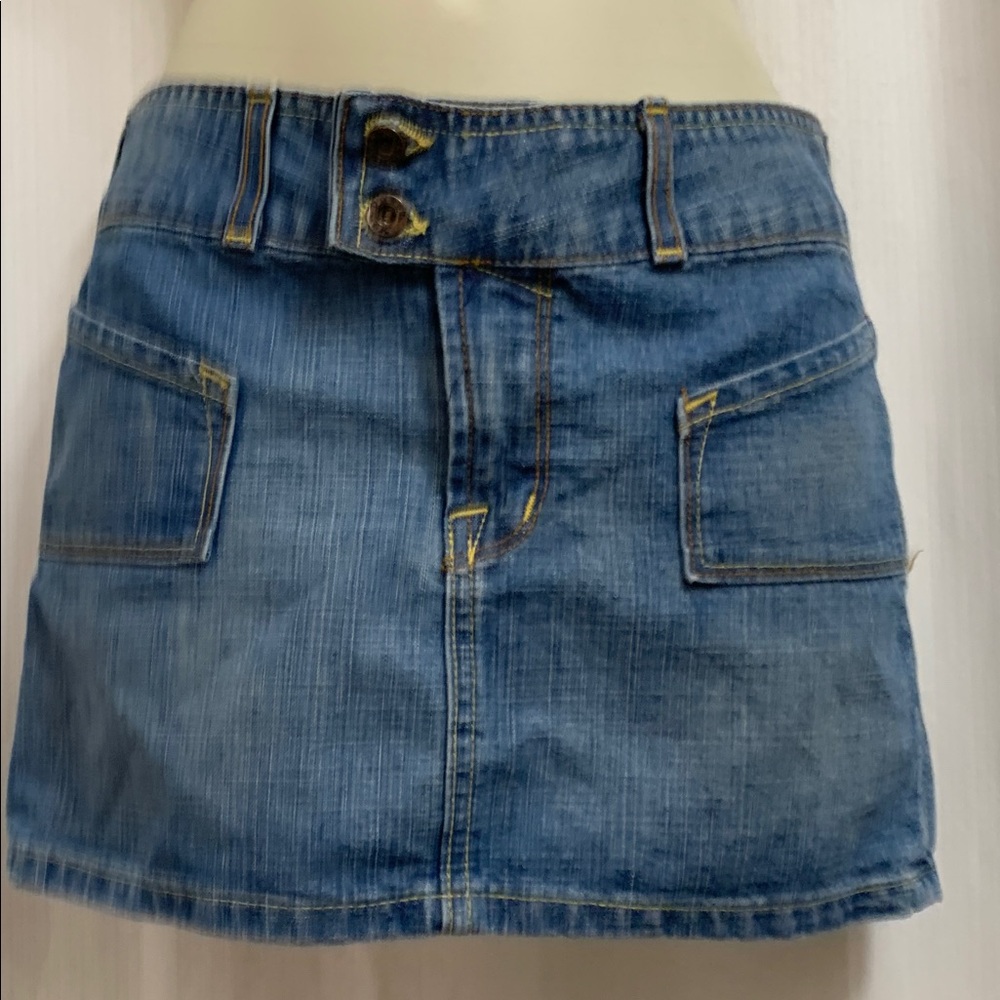 Von Dutch Vintage Y2K Light Blue Denim Mini Skirt